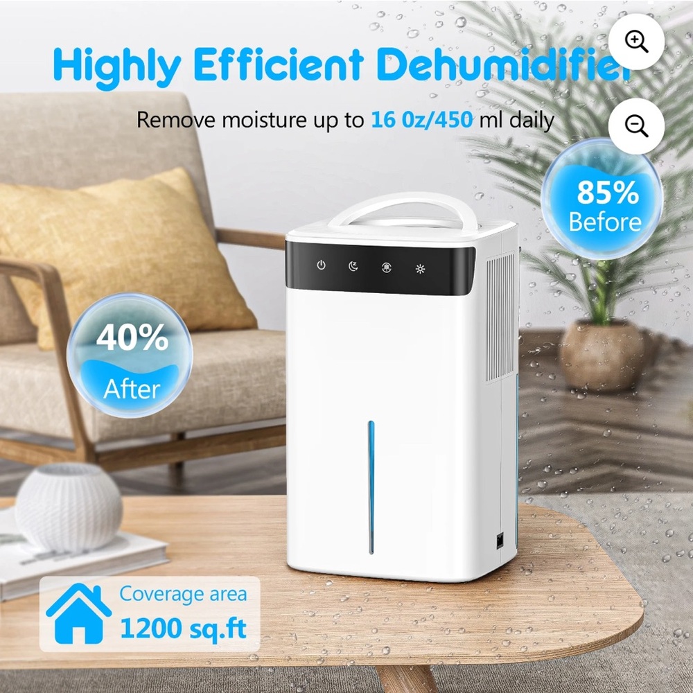Lightweight and Energy Efficient Aootek Dehumidifier with 7 LED Color Options - Picture 5 of 11